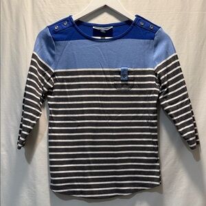Karen Scott Sport Petite 3/4 Sleeve Striped Shirt - size PS